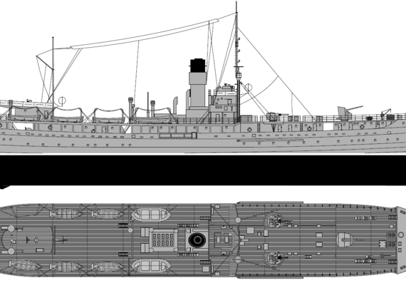 Корабль ORP Gryf [Training Ship] (1958) - чертежи, габариты, рисунки